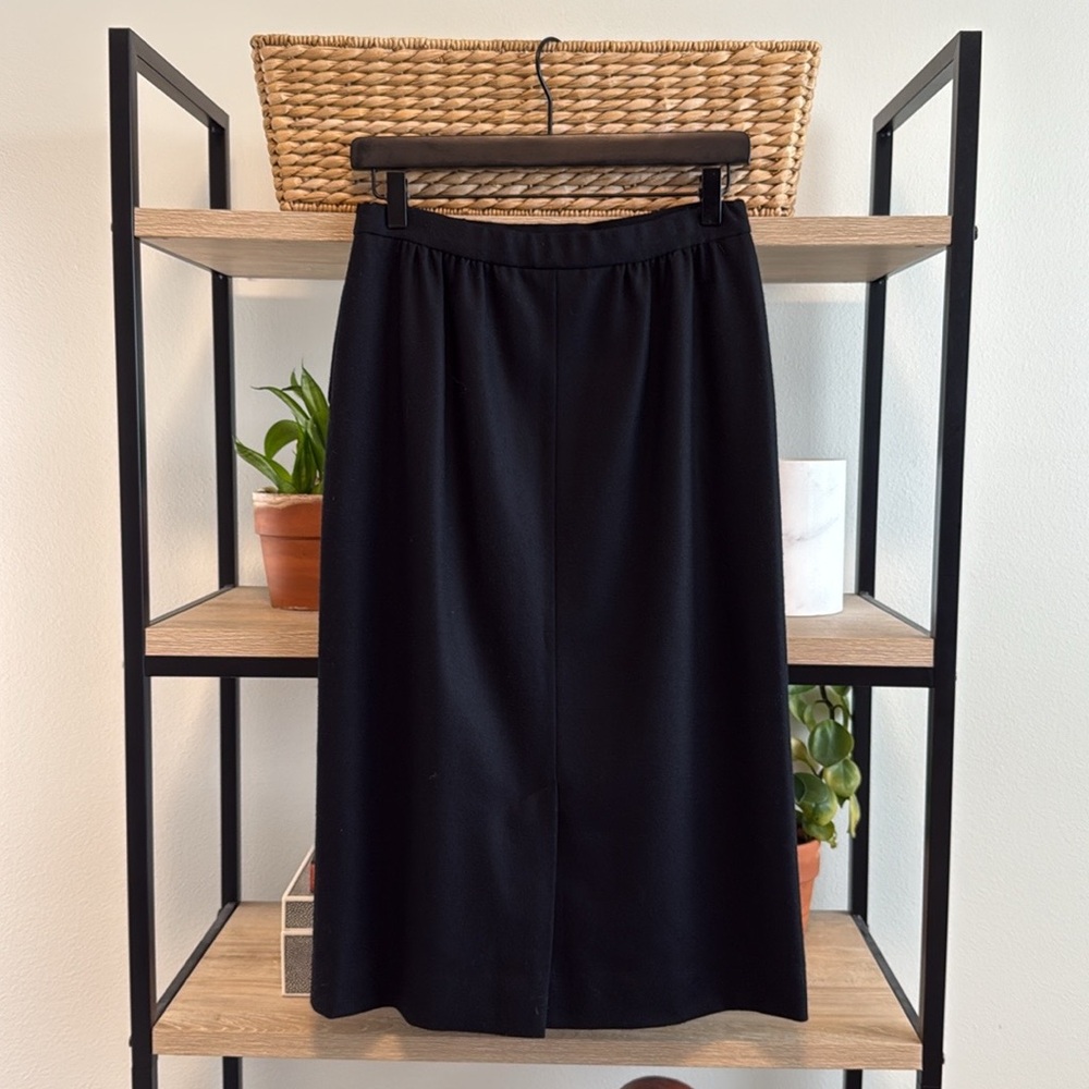 Pendleton 100% Virgin Wool Midi Black Career Pencil Skirt, 8 - Picture 4 of 6